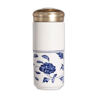 Product info: 青花纏枝花卉紋隨身杯