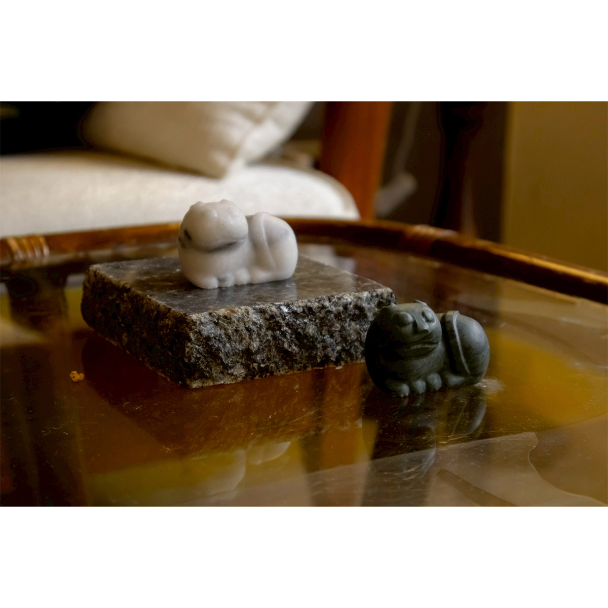 故宮精品網路商城- JEmarble 天然大理石造型冰石墨玉貓白