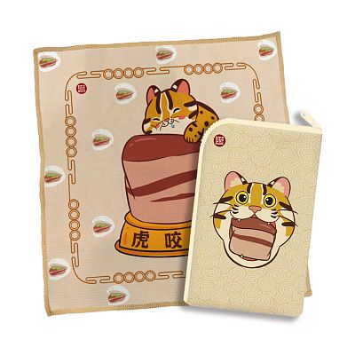 Product info: 虎咬豬・方巾小包組