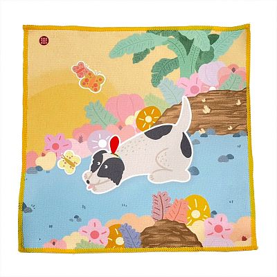 Product info: 汪汪逗蝶・方巾小包組