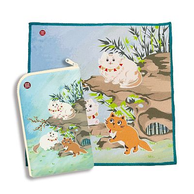 Product info: 喵喵探險隊・方巾小包組