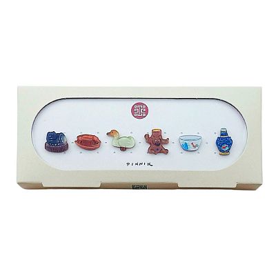 Product info: ミニ六宝ピンバッジセット(玉貓)