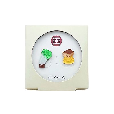 Product info: 翠玉白菜肉形石雙入耳環組