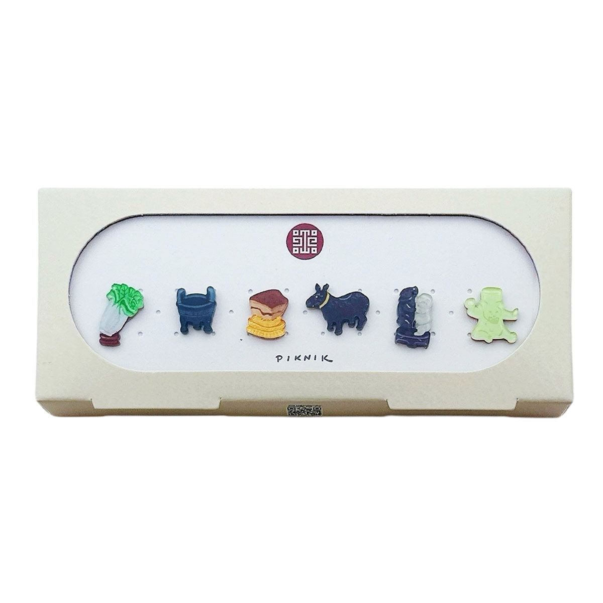 故宮精品網路商城- 迷你六寶耳環組(白菜)