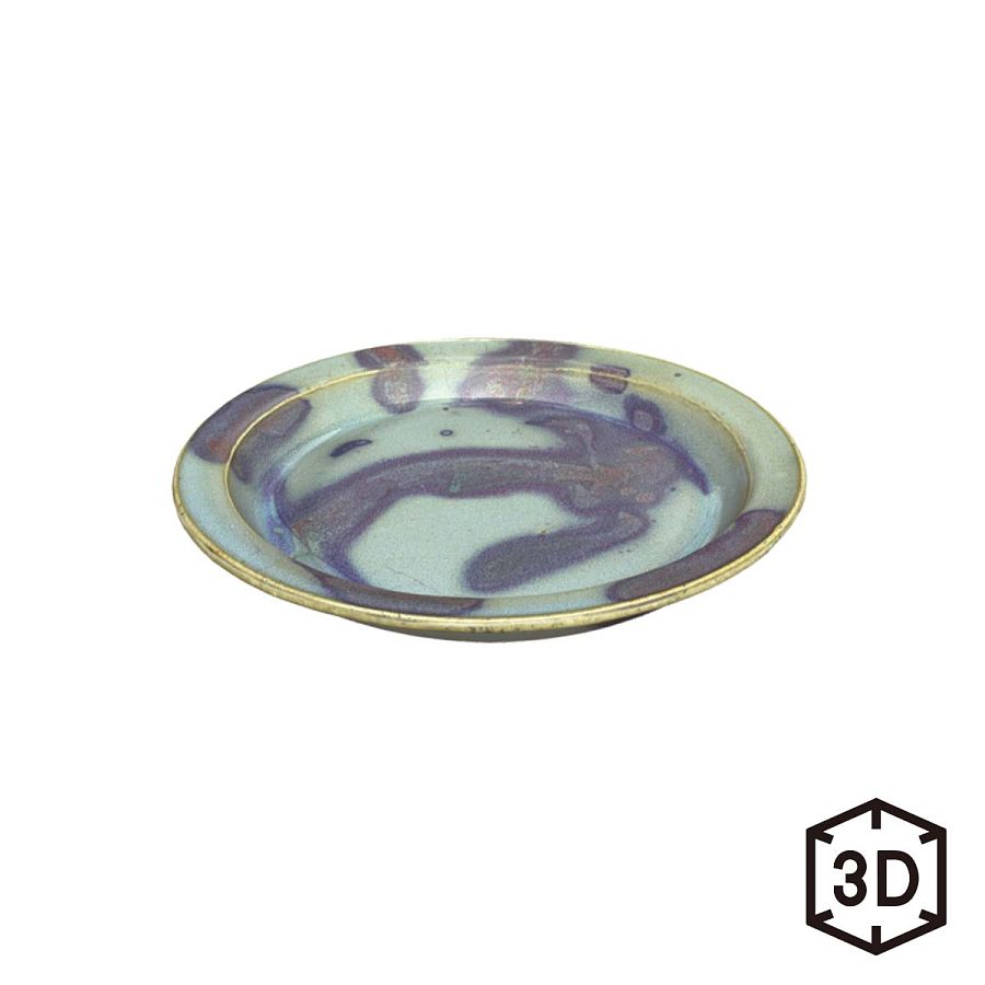 故宮精品網路商城- 金~元鈞窯天藍紫斑圓盤數位收藏