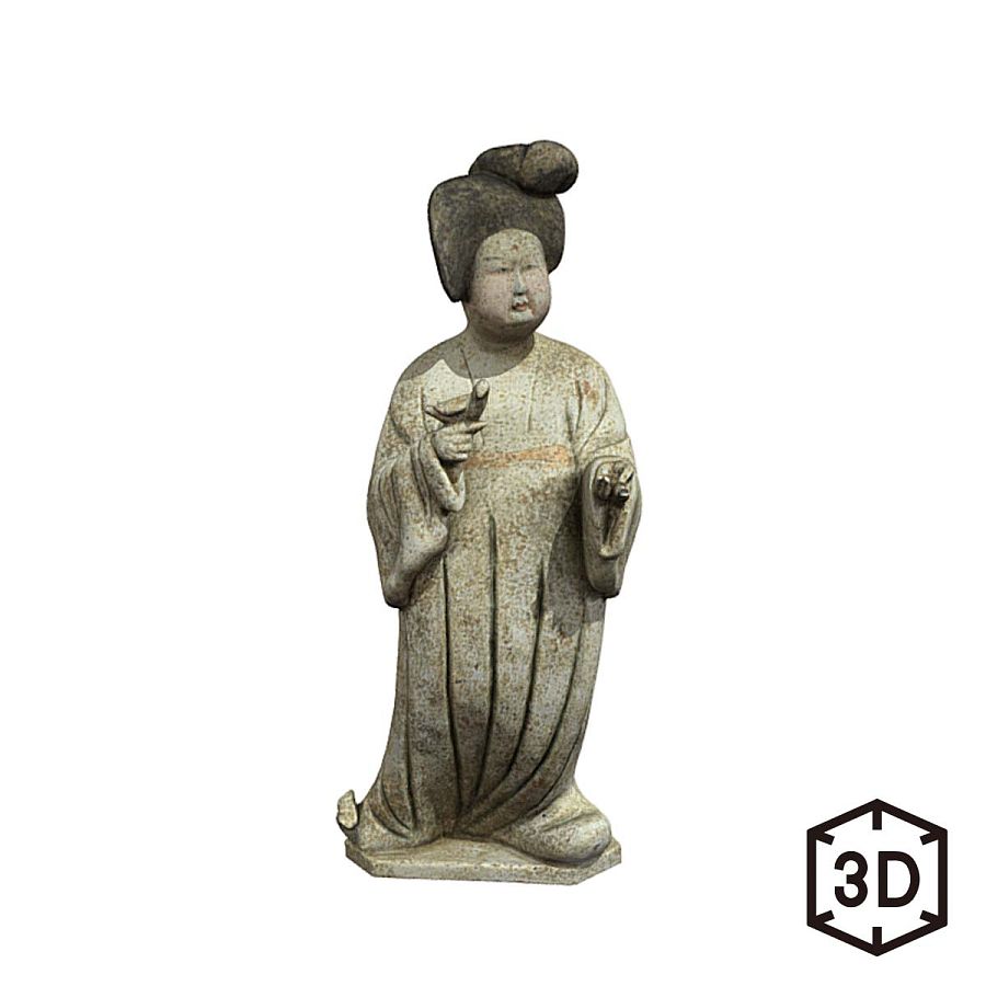 故宮精品網路商城- 唐灰陶加彩仕女俑數位收藏